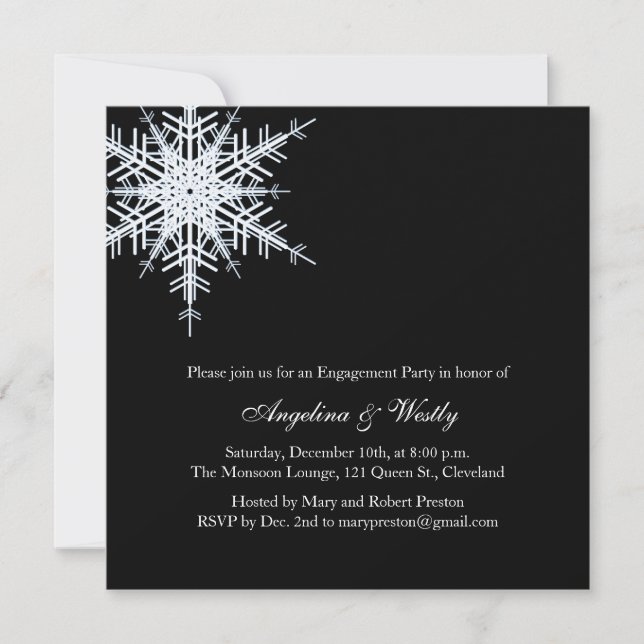 Winter Wedding Engagement Party Invitation (Front)