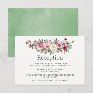 Winter Wedding Floral Reception Invitation