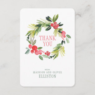 Winter Wedding Floral Wreath    Thank You