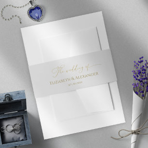 Winter Wedding Invitation Belly Band Gilded