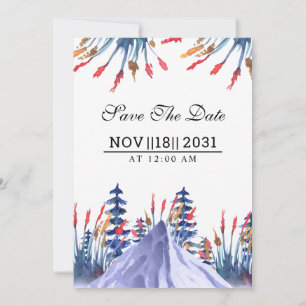 Winter Wedding Invitation Christmas Card Design