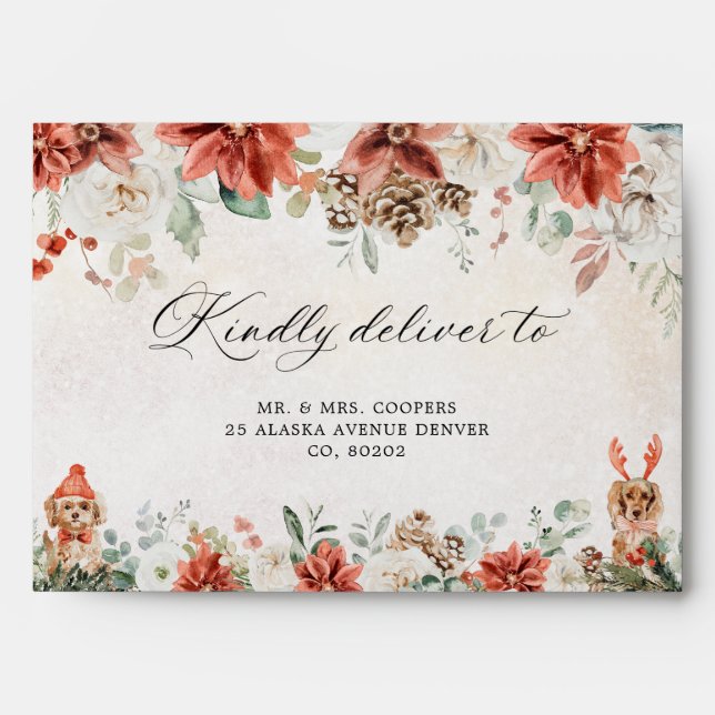 Winter Wedding Invitation Envelope (Front)