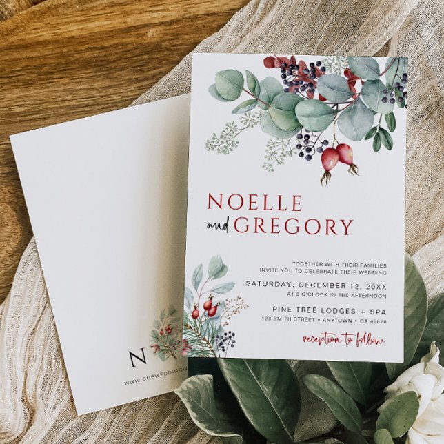 Winter Wedding Invitation Eucalyptus Botanical (Creator Uploaded)