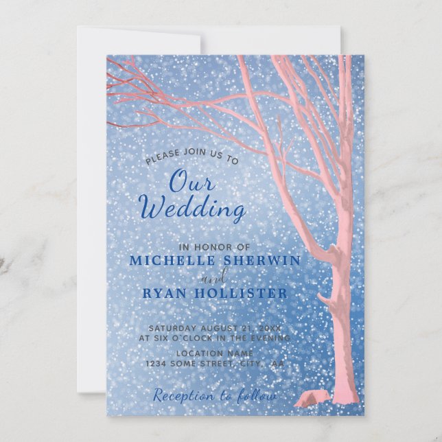 Winter Wedding Invitation Rustic Wonderland (Front)