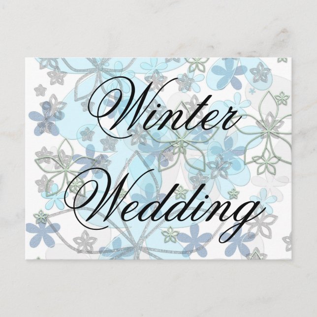 Winter wedding Invitation Snowflakes (Front)