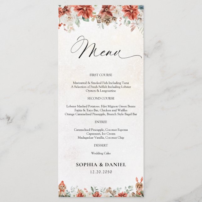 Winter Wedding Menu (Front)