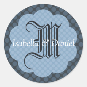 Winter Wedding Monogram Envelope Seal Sticker