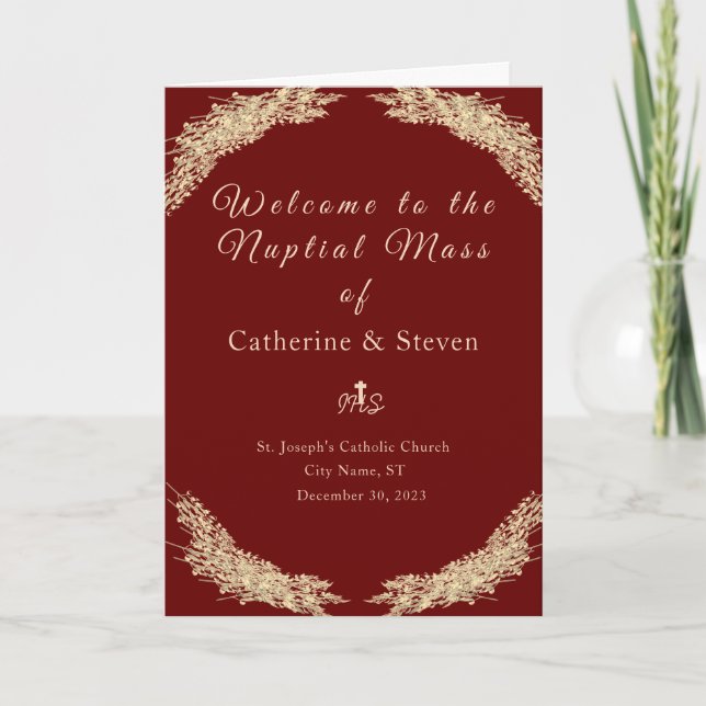 Winter Wedding Nuptial Mass with Photo  Program (Front)
