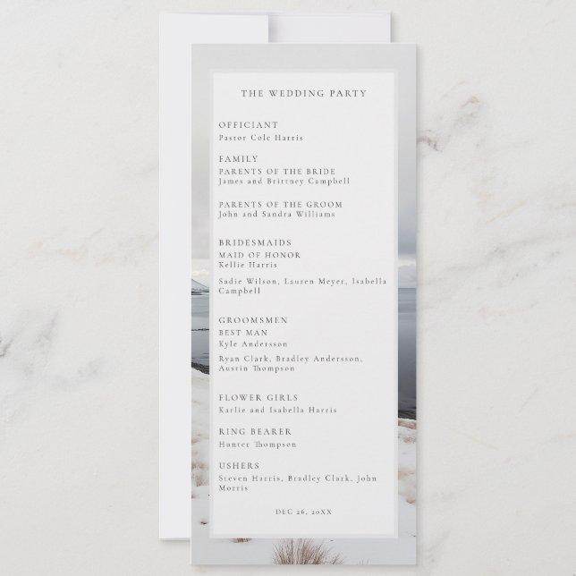 Winter wedding photo landscape wedding program (Back)