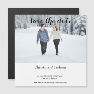 Winter Wedding Photo Save the Date Magnetic Invitation