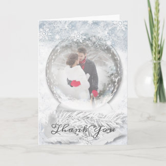 Winter Wedding Photo Thank You Card