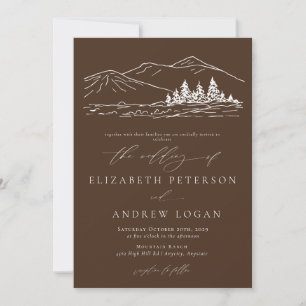 Winter Wedding Pine Tree Forest Rustic Mountains Invitation
