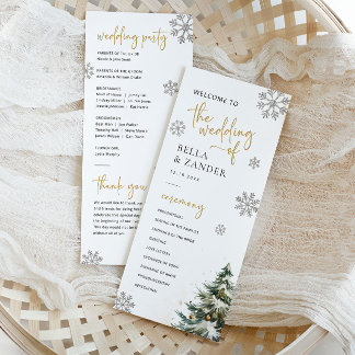 Winter Wedding Program Christmas Wedding Program