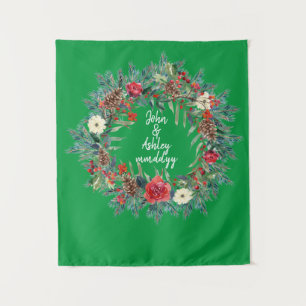 Winter Wedding Reception Photo Booth Prop Backdrop Tapestry