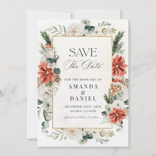 Winter Wedding Save The Date Card