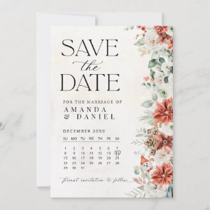 Winter Wedding Save The Date Card
