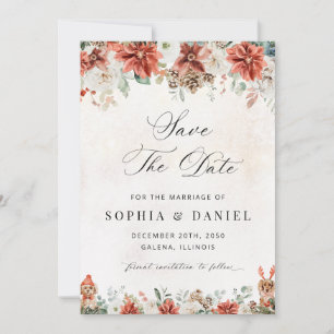 Winter Wedding Save The Date Card