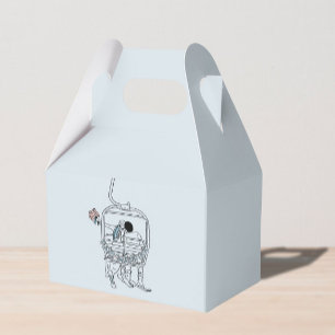 Winter wedding skiing drawing  favor box
