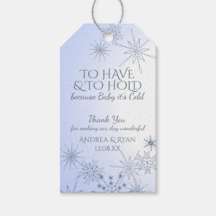 Winter Wedding Snowflakes Blue Gift Tags