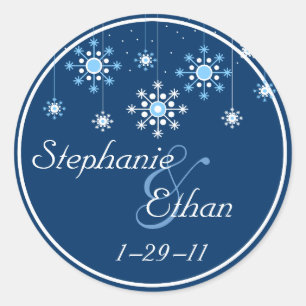 Winter Wedding Snowflakes Personalized Sticker