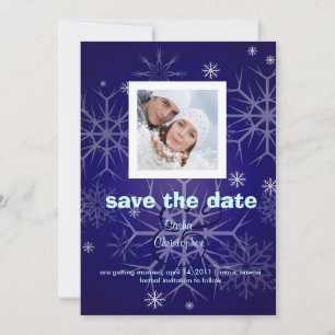 Winter Wedding, snowflakes/photo/ Save the Date