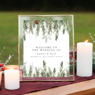 Winter Wedding Tabletop Welcome Sign
