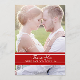 Winter Wedding Thank You Photo Cards Red White