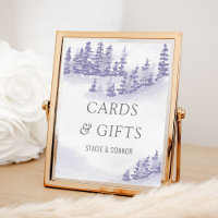 Winter Wedding Watercolor Lavender Cards & Gifts