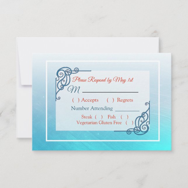 Winter Wedding  Wedding RSVP card (Front)