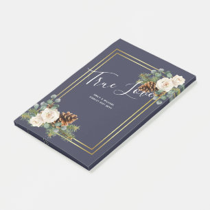 Winter Wedding White Roses Gold Dusty Blue Post-it Notes