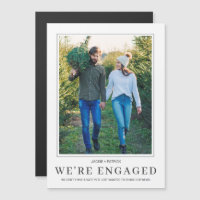 Winter We're Engaged Announcement Magnetic Card