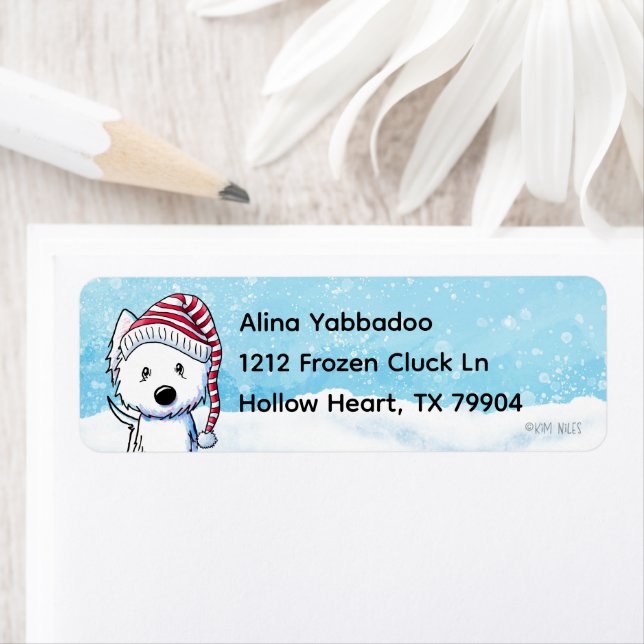 Winter Westie Christmas Address Labels (Insitu)