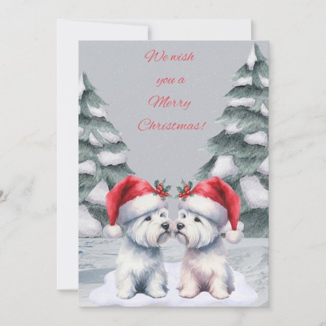 Winter Westie Christmas Wishes Card (Front)