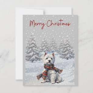 Winter Westie Joyeux Noël Carte