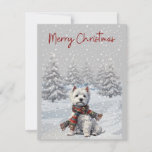 Winter Westie Merry Christmas Card<br><div class="desc">West Highland Terrier in a winter scene Merry Christmas card</div>