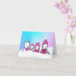 Winter Westies In Snow Card
