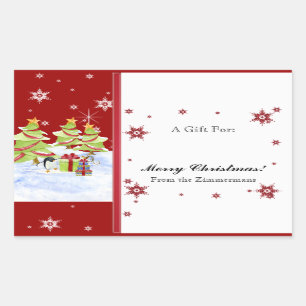 Winter Whimsy Cute Penguin Babies in Snow Star Sticker