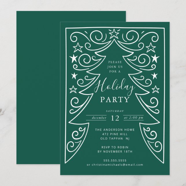 Winter Whimsy Holiday Party Invitation (Front/Back)