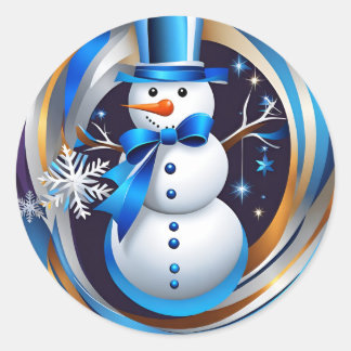 Winter Whirl Classic Round Sticker