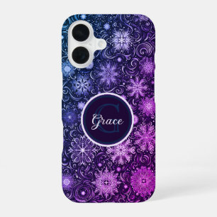 Winter Whirl: Enchanting Snowflakes in Motion iPhone 16 Case