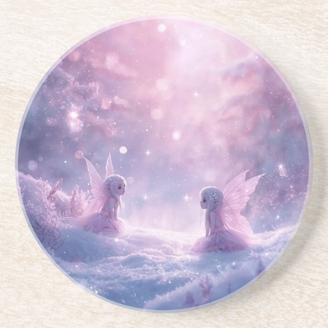 Winter Whispers and Fairy Light Coaster (Front)