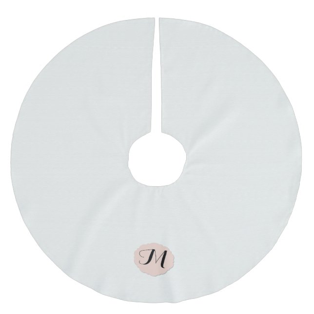 Winter White and Cameo Monogram Brushed Polyester Tree Skirt (Front)