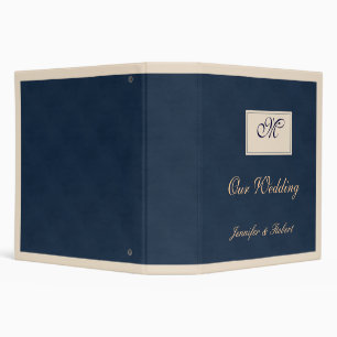 Winter White and Navy Blue Monogram Binder