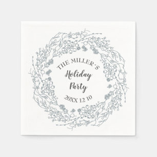 Winter White berries wreath Napkin