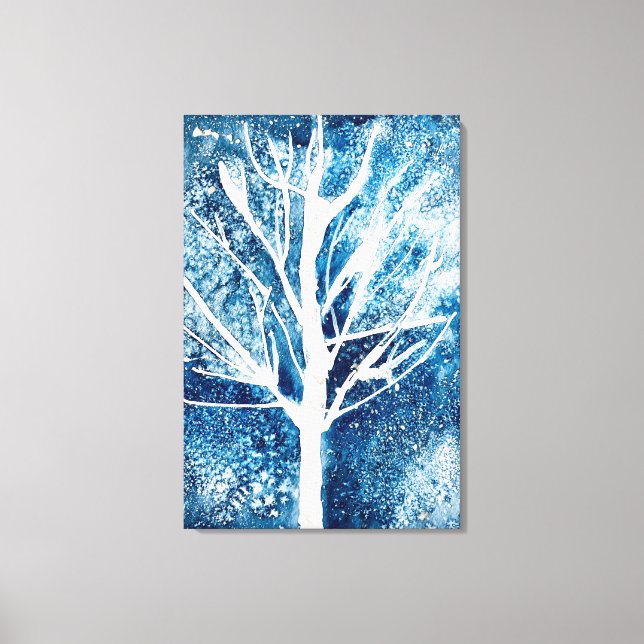 Winter white birch tree Christmas Canvas Print (Front)