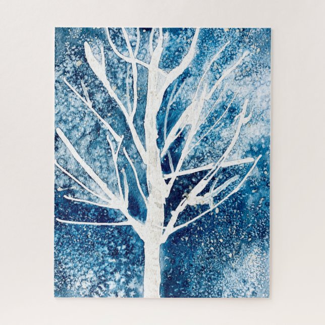 Winter white birch tree Christmas Jigsaw Puzzle (Vertical)