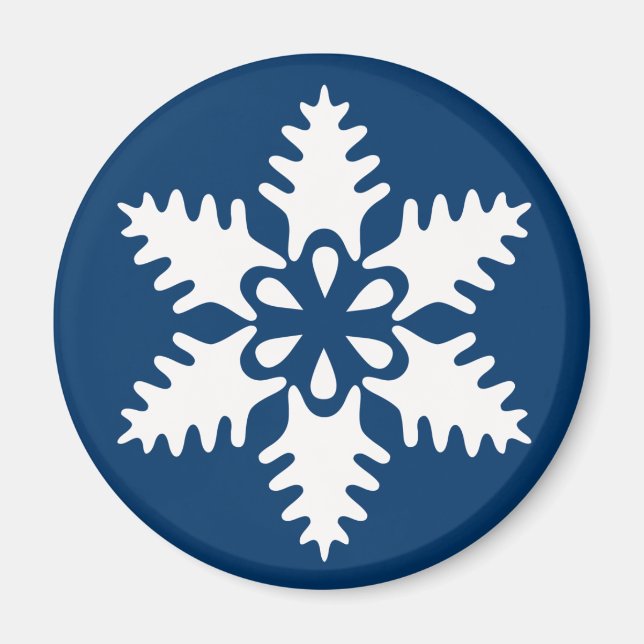 Winter White Christmas Snowflake Magnet (Front)
