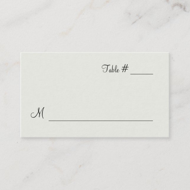 Winter White Escort Place Card (Front)