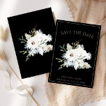 Winter White Floral and Black Christmas Wedding Save The Date<br><div class="desc">Winter White Floral and Black Christmas Wedding Save the Date - A Festive Blend of Rustic Elegance and Magical Simplicity. Capture the enchantment of the season with our Winter White Floral Christmas Wedding Save the Dates, a perfect choice for couples seeking a magical and elegant celebration. Delicate white flowers, nestled...</div>