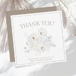 Winter White Floral and Taupe Christmas Wedding Thank You Card<br><div class="desc">Winter White Floral and Taupe Christmas Wedding Thank You Cards - A Festive Blend of Rustic Elegance and Magical Simplicity. Capture the enchantment of the season with our Winter White Floral Christmas Wedding thank you cards, a perfect choice for couples seeking a magical and elegant celebration. Delicate white flowers, nestled...</div>